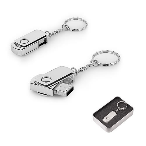 8 GB Döner Kapaklı Metal Anahtarlık USB Bellek